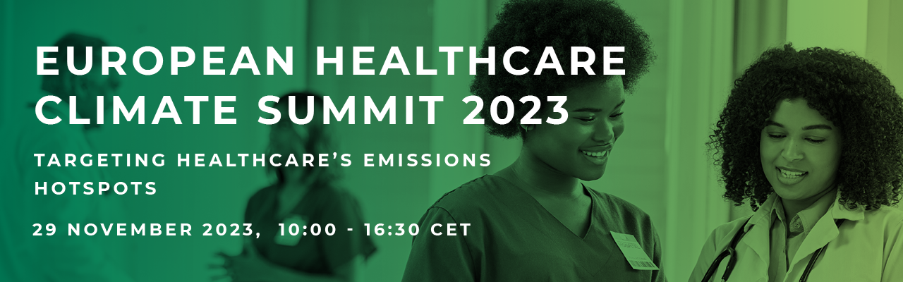 Banner image for the European Healthcare Climate Summit 2023